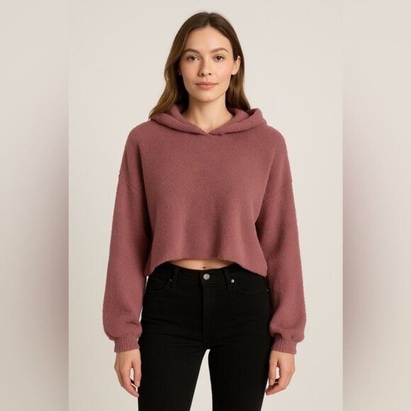 Ruby Moon Women’s Plush Cropped Hoodie - Size M - Picture 1 of 7